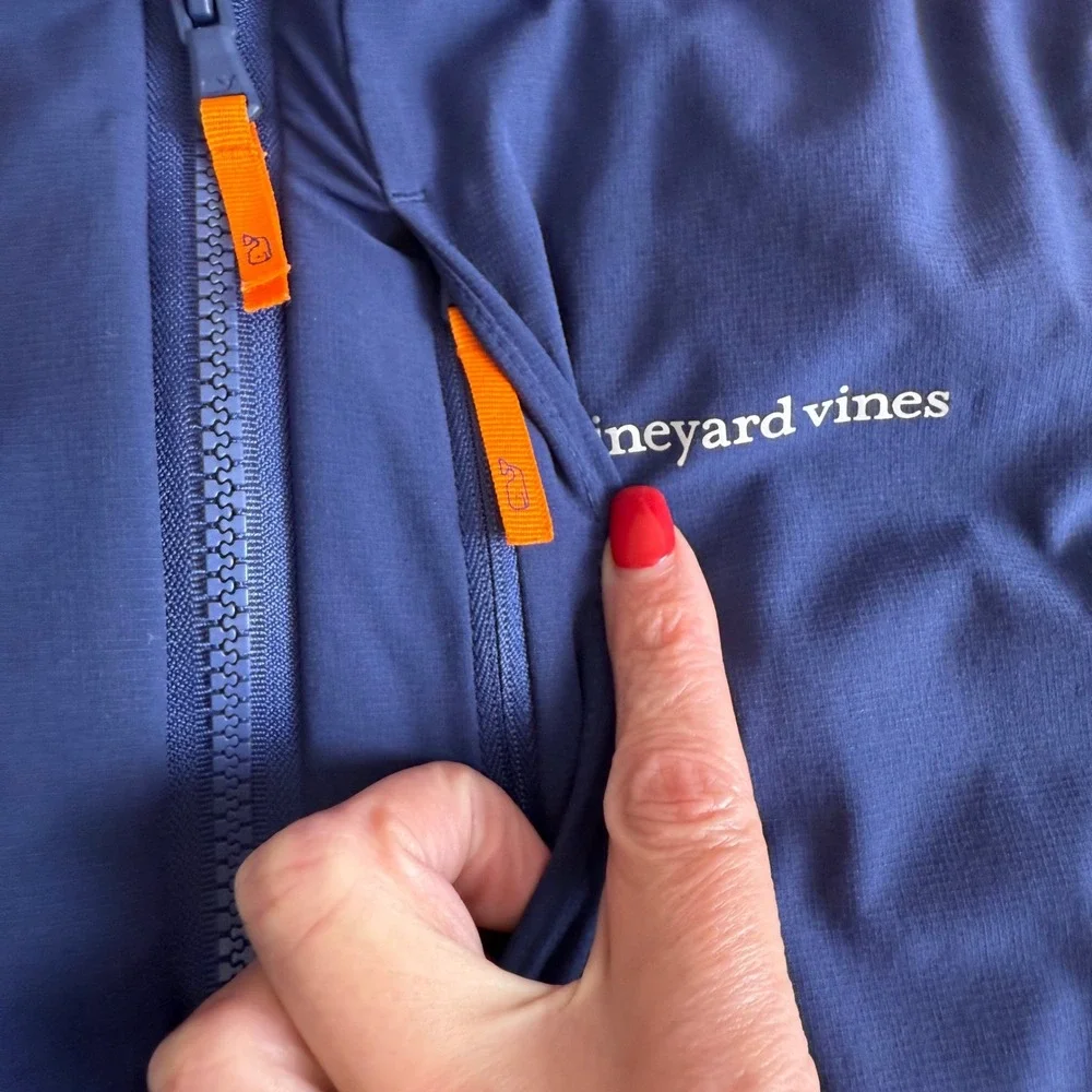 Vineyard Vines Marine Air Vest Kids XL Blue Puffer‎ Quilted Zip Front